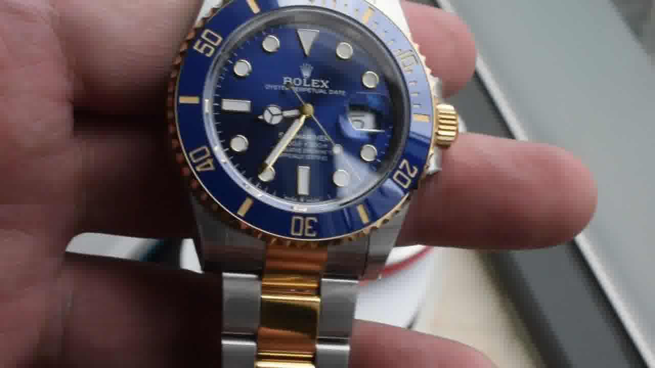 视频评测VS厂V2配重170克+劳力士潜航者型间金蓝水鬼顶级复刻m126613lb-0002腕表 /  