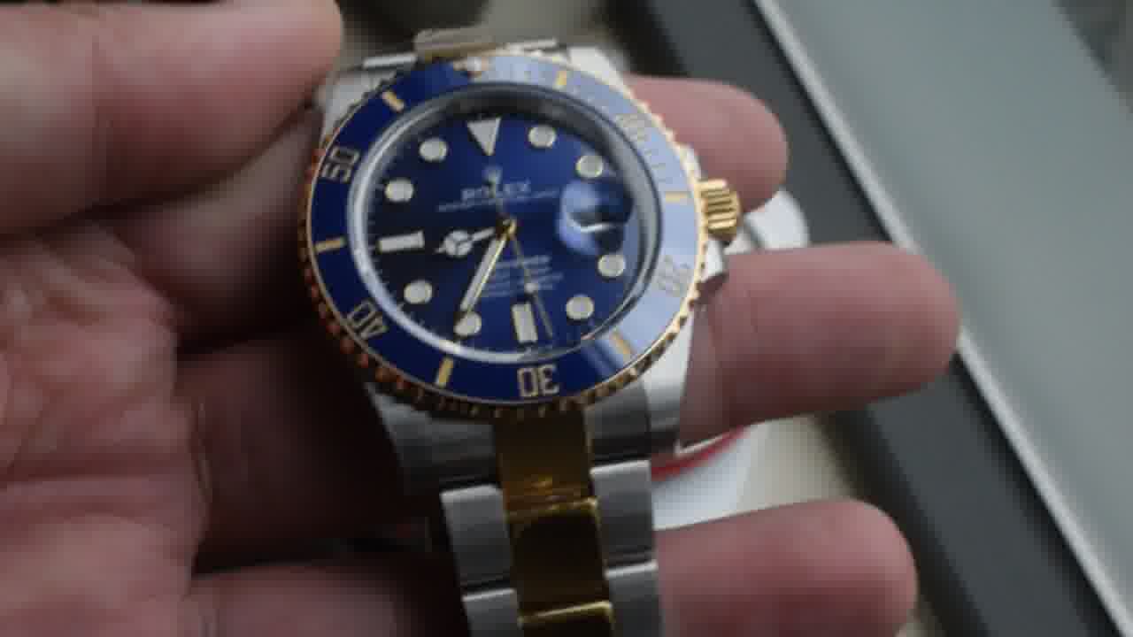 视频评测VS厂V2配重170克+劳力士潜航者型间金蓝水鬼顶级复刻m126613lb-0002腕表 /  