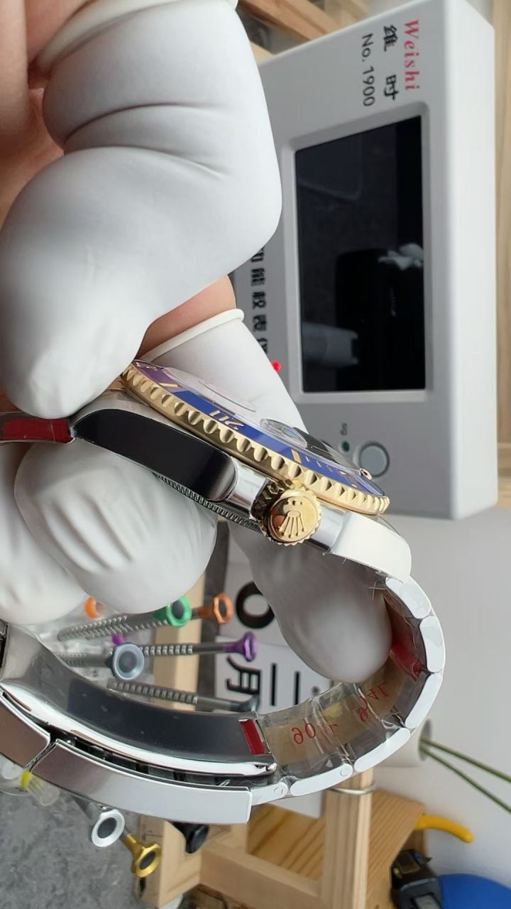 视频评测VS厂V2配重170克+劳力士潜航者型间金蓝水鬼顶级复刻m126613lb-0002腕表 /  