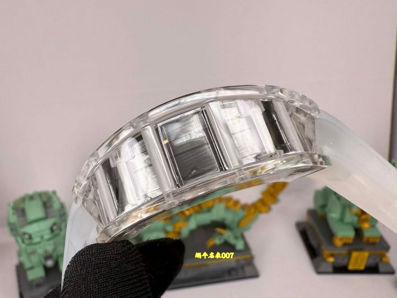 高端订制Richard Mille RM 47 rm047 18k真金包金黑陶瓷原装数据壳套复刻手表 