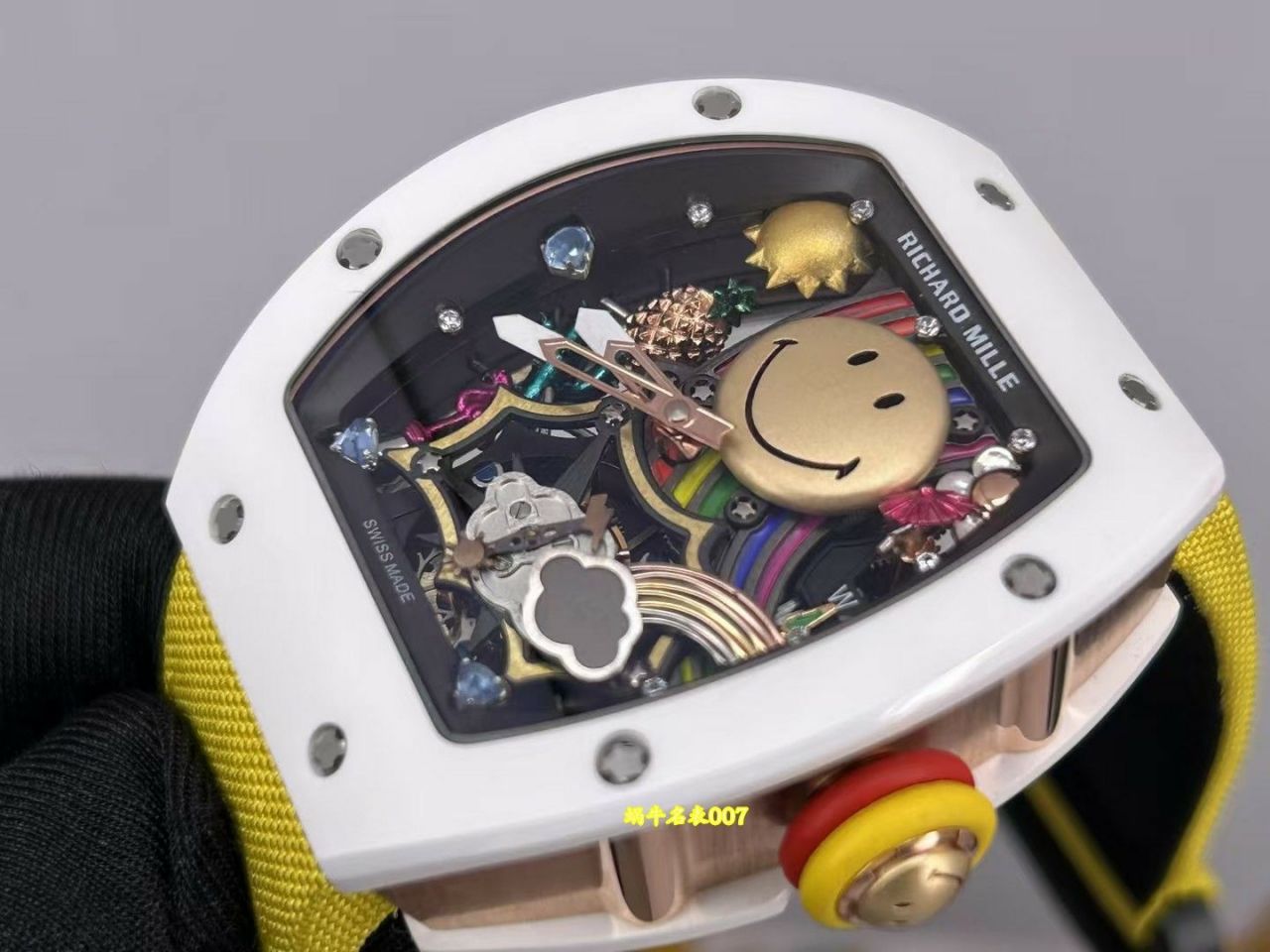 高端私人订制Richard Mille笑脸RM 88 rm88陶瓷/蓝宝石水晶壳套独家复刻克隆手表 