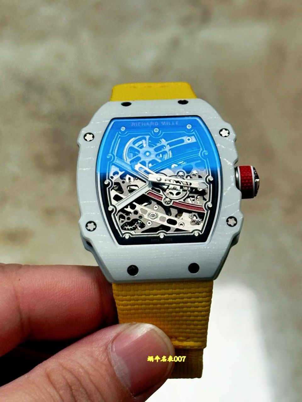 高端定制复刻腕表Richard mille理查德米勒RM67-02白法国正品荧光碳纤维 
