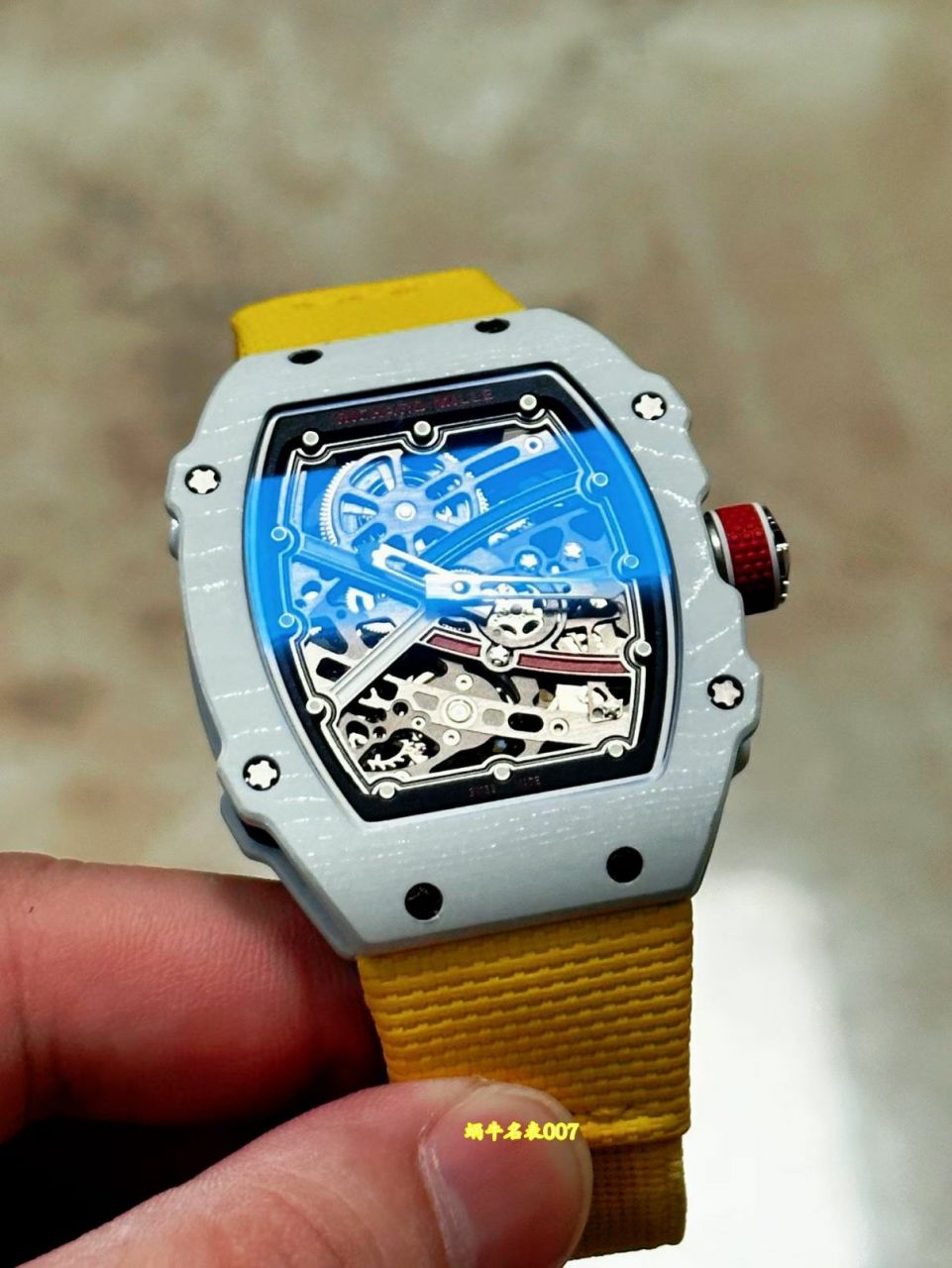 高端定制复刻腕表Richard mille理查德米勒RM67-02白法国正品荧光碳纤维 