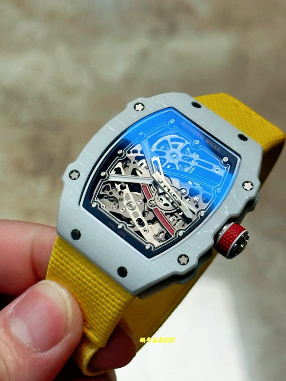 高端定制复刻腕表Richard mille理查德米勒RM67-02白法国正品荧光碳纤维 