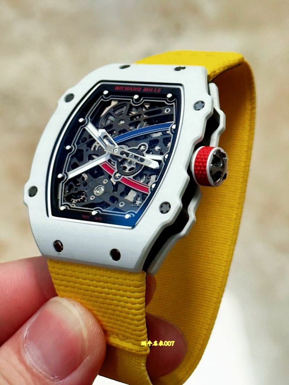 高端定制复刻腕表Richard mille理查德米勒RM67-02白法国正品荧光碳纤维 