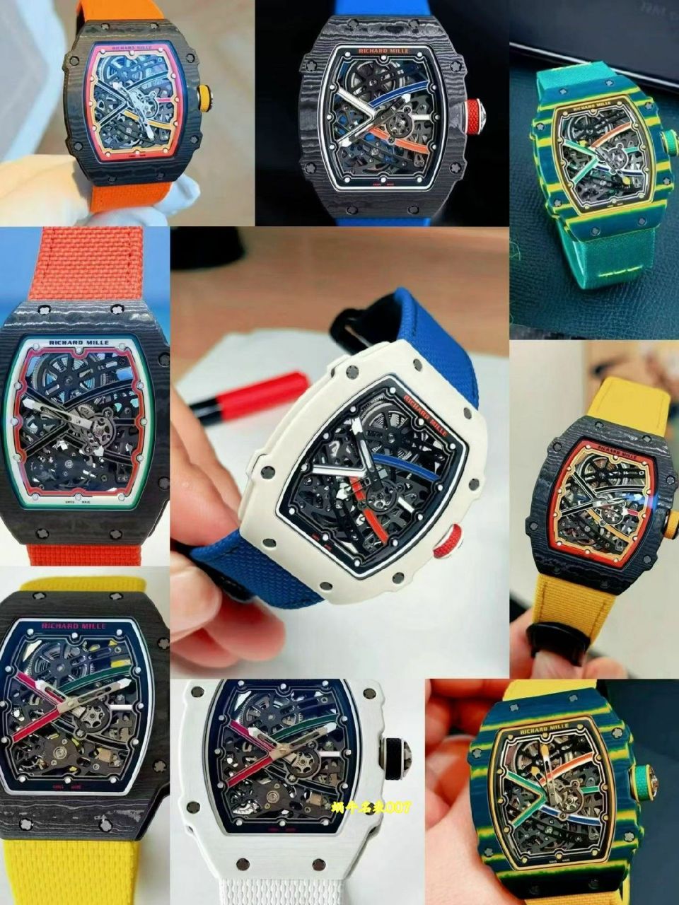 高端定制复刻腕表Richard mille理查德米勒RM67-02白法国正品荧光碳纤维 