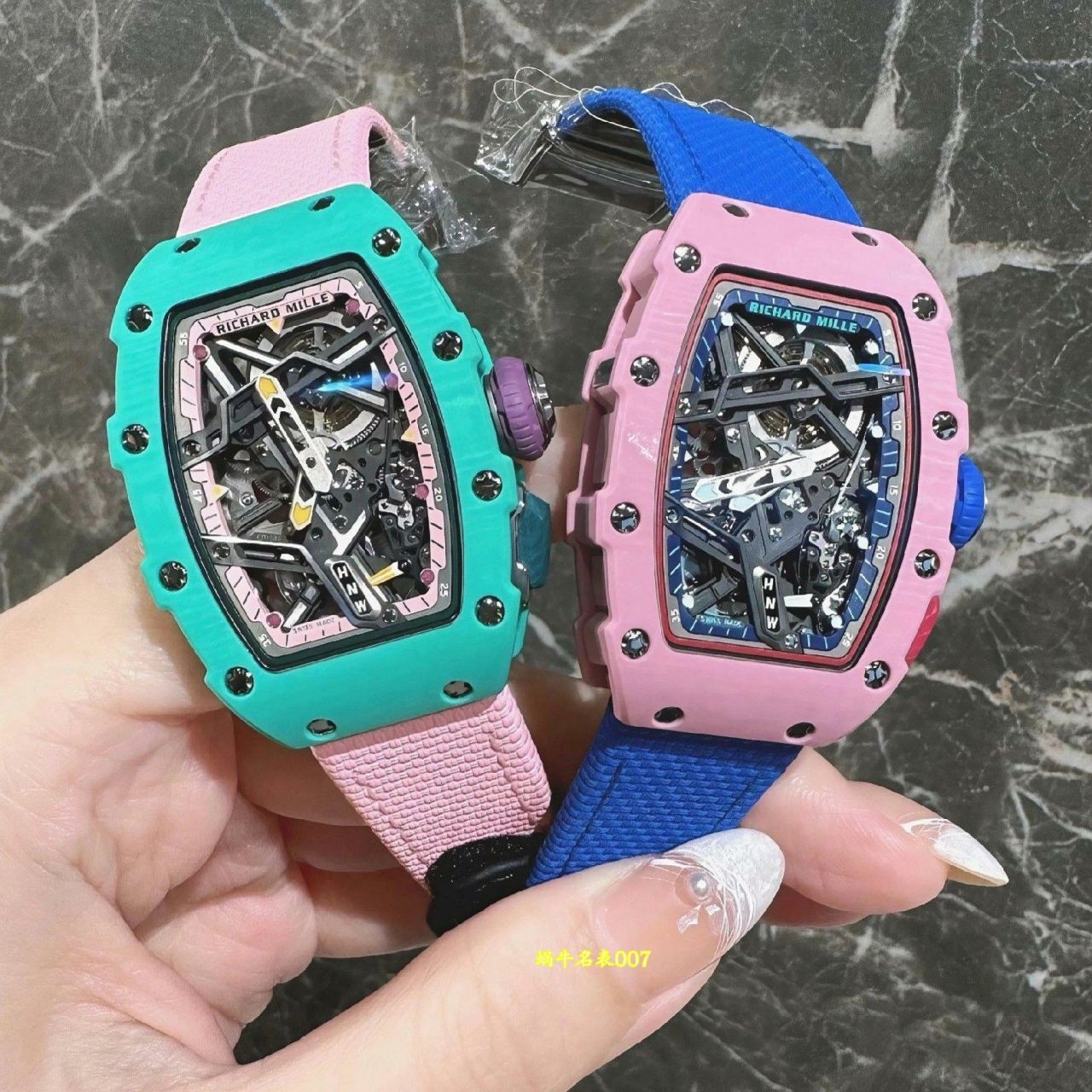 高端定制Richard Mille女士系列RM07-04 SALMON-PINK顶级复刻腕表 
