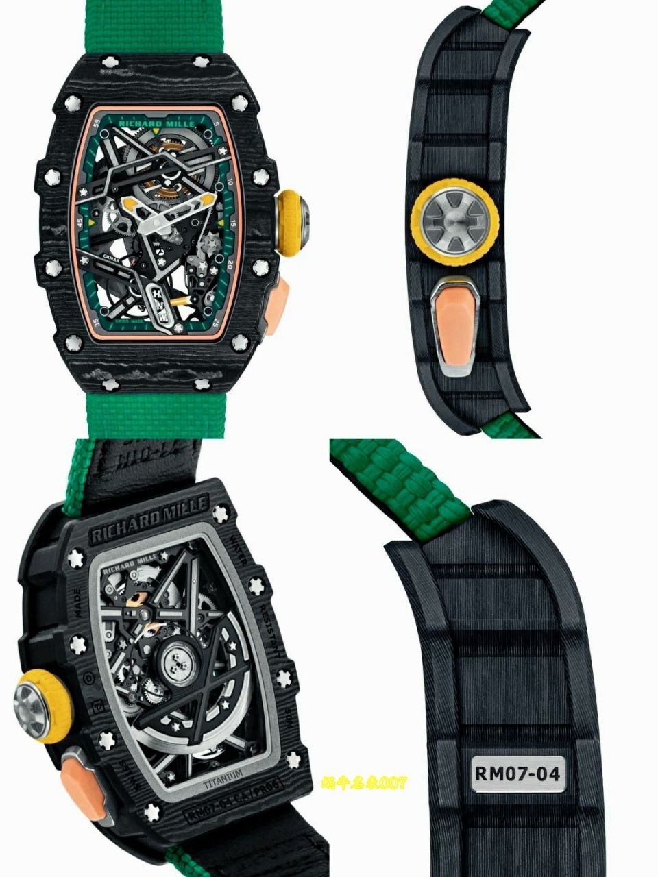 高端定制Richard Mille女士系列RM07-04 SALMON-PINK顶级复刻腕表 